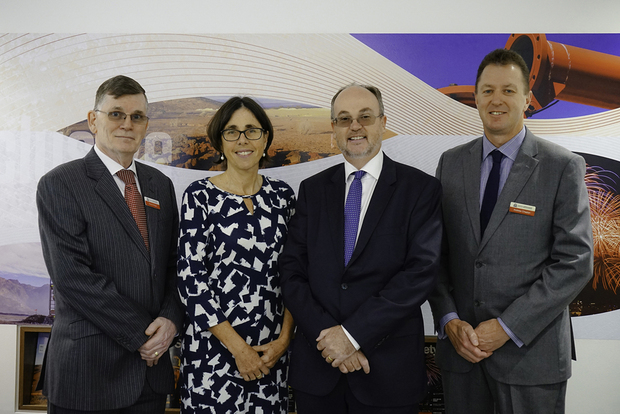 Resources Safety Executive Director Simon Ridge, Acting Director General Michelle Andrews, Mines and Petroleum Minister Bill Johnston and Mines Safety Director Andrew Chaplyn at the Mines Inspectors Forum.
