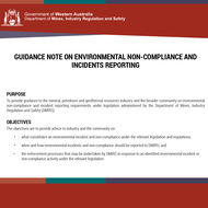 DMIRS calls for comment on environmental non-compliance and incidents reporting guidance note