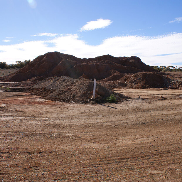 A before-and after-view of the Pro-Force site following removal of the old processing plant.