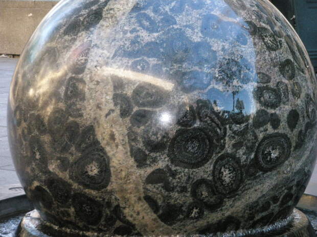 Floating granite sphere 
