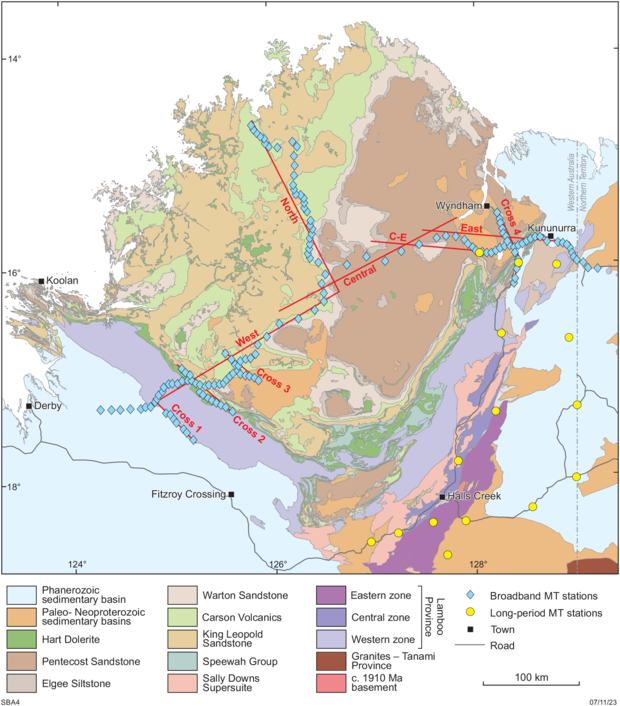 Geological map for the Kimberley 