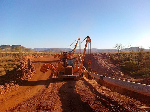 Pipeline construction, Pilbara region, Western Australia