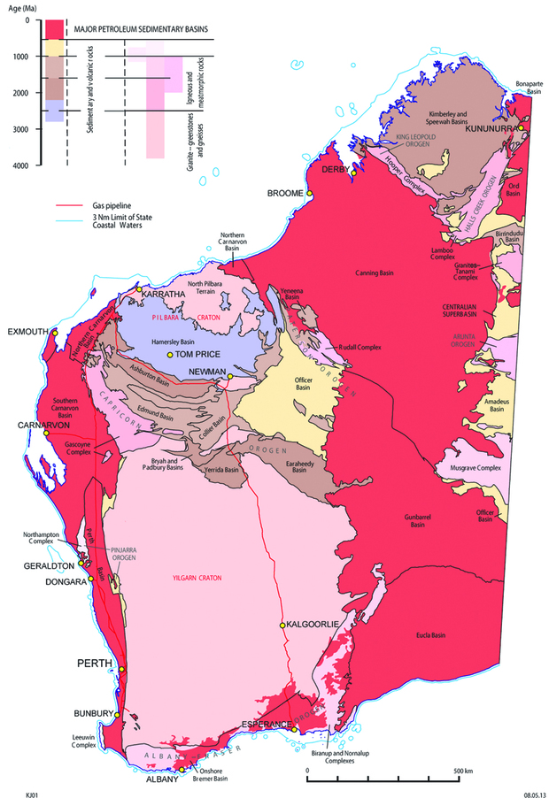 Major petroleum sedimentary basins map